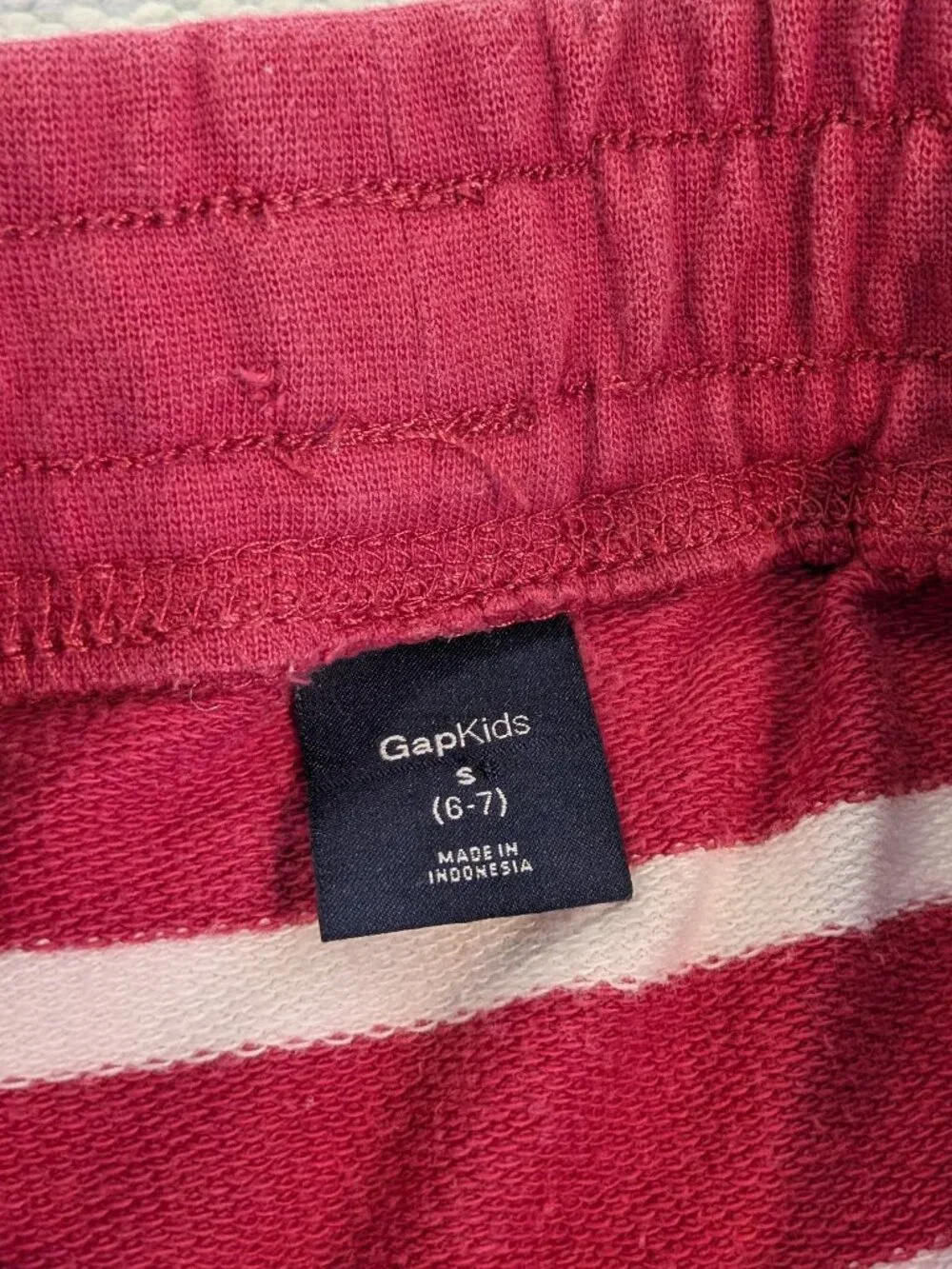 Girl's Gap Pink / White Striped Terry Skirt Size Small 6/7